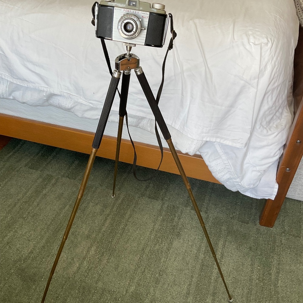 Vintage Kodak Pony 135 Camera Model B with Bilora Biloret 2017 tripod